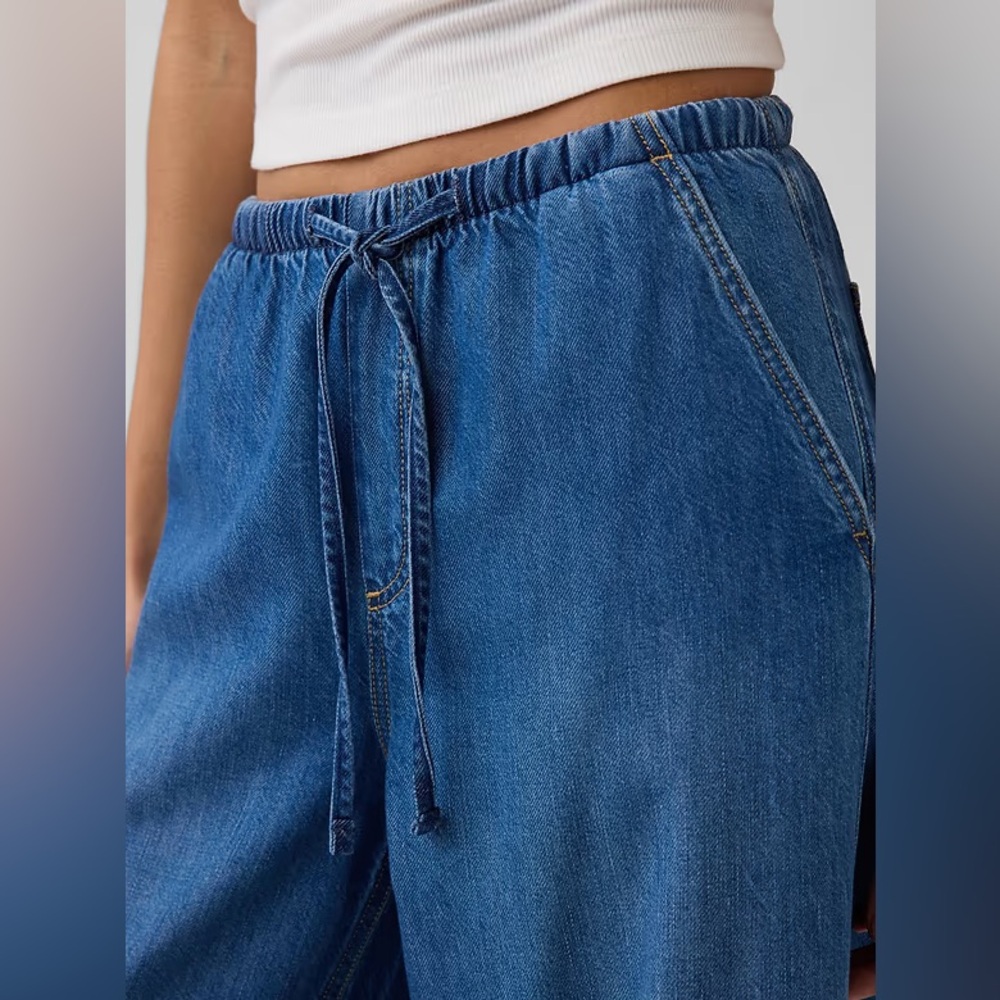 NWT! GAP Medium Indigo Mid Rise UltraSoft Easy Baggy Jeans - 863856 🩷 - Picture 5 of 7